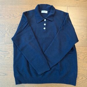 Parke Navy Polo Sweater